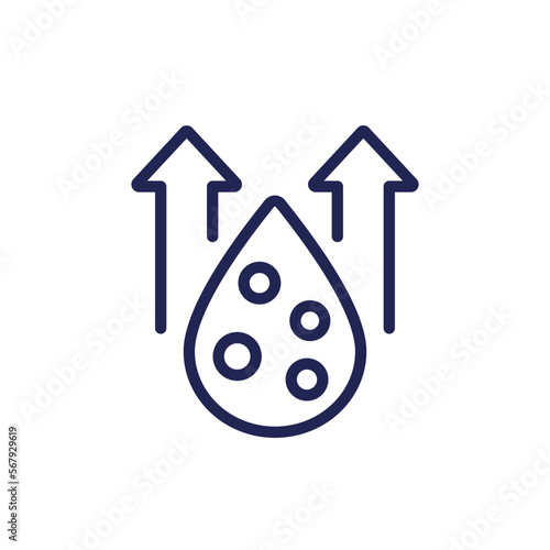 high cholesterol, fat line icon