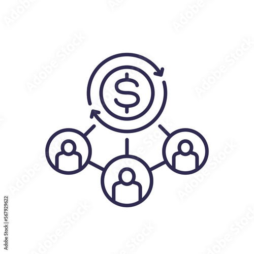 joint venture line icon, vector