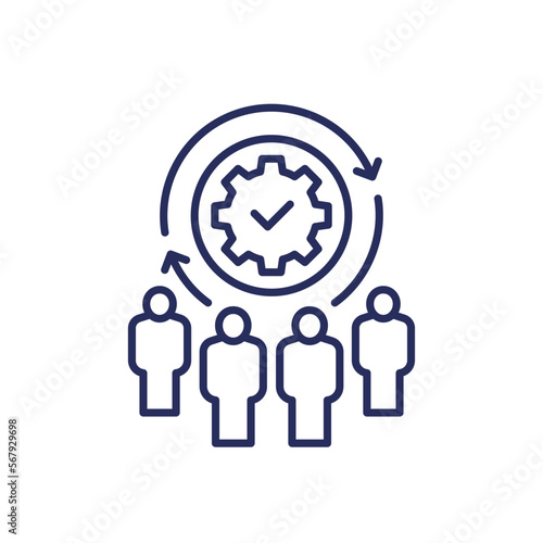 joint venture line icon on white
