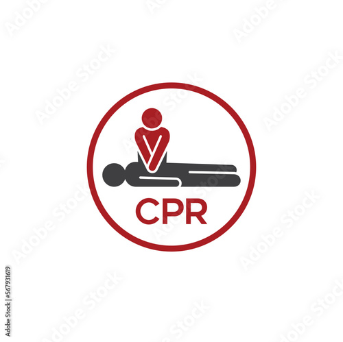 illustration of cpr technique, vector art.