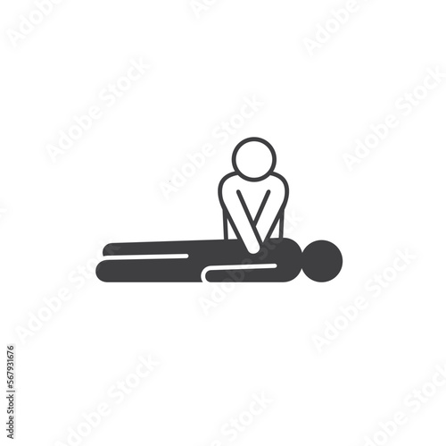 illustration of cpr technique, vector art.