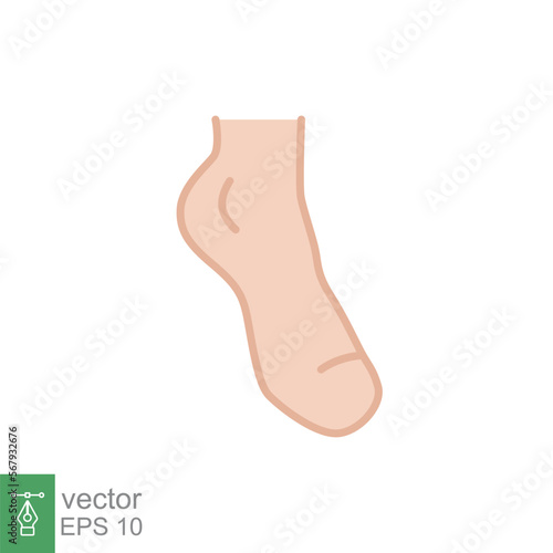 Foot, ankle coloured icon. Filled outline style can be used for web, mobile, ui. Pain, hip, ortho, anatomy, body, care concept. Vector logo illustration isolated on white background. EPS 10.