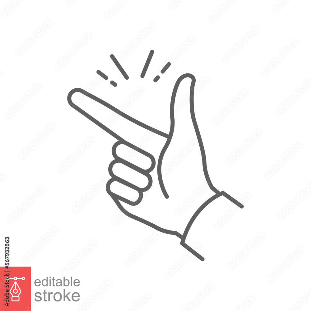 Easy icon. Simple outline style. Finger snapping line sign. Editable stroke vector illustration isolated on white background. EPS 10. Easy icon. Simple outline style. Finger snapping line sign. Editable stroke vector illustration isolated on white background. EPS 10.