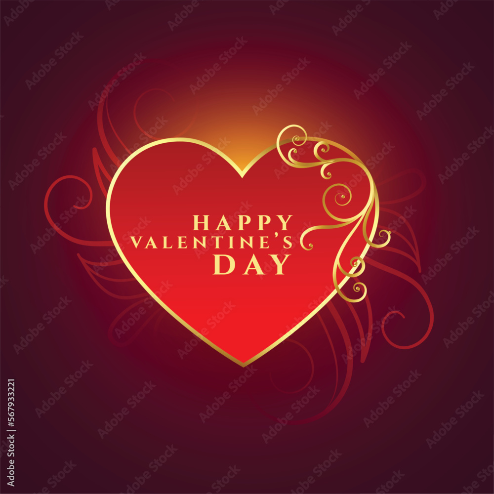 elegant valentines day lovely heart background design