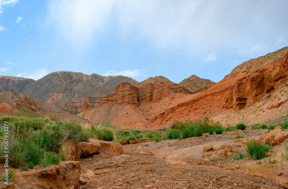Red canyon Konorchek (Suluu-Terek) in the mountains in Kyrgyzstan Red canyon Konorchek (Suluu-Terek) in the mountains in Kyrgyzstan