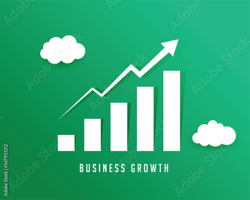 financial share market graph background with upward growth arrow