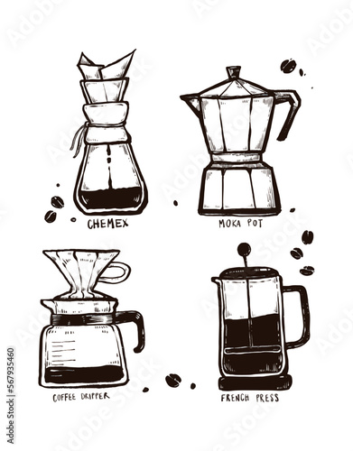 coffee bfrewing methods illutration 