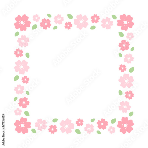 Cute Square Sakura Cherry Blossom Frame