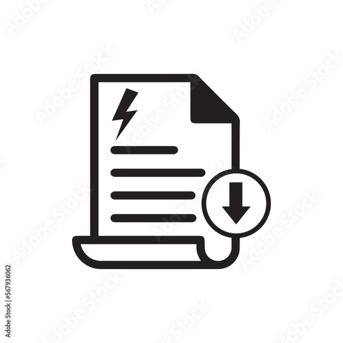 Electricity bill reduce icon. Clipart image isolated on white background