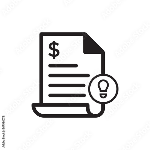 essay icon or logo isolated sign symbol vector illustration - high quality black style vector iconsElectricity utility bill icon. Clipart image isolated on white background