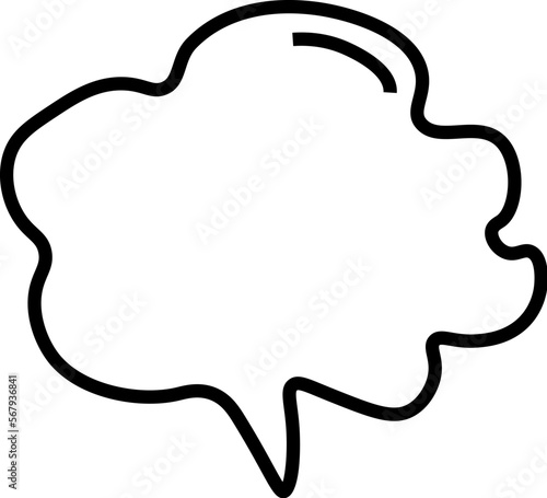 Cloud Speech Bubble Isolated Line Icon. Editable stroke. Vector sign for adverts, stores, shops, articles, UI, apps, sites. Minimalistic sign drawn with black line