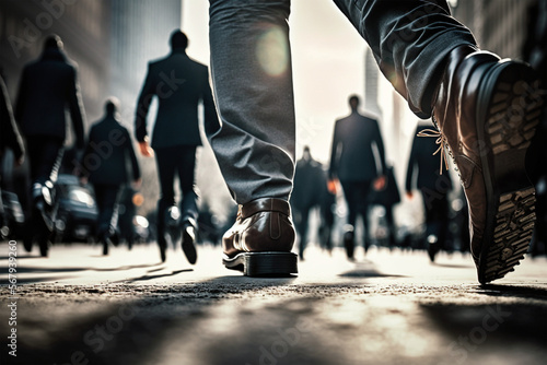 Pacing the City Streets: The Busy Rhythm of Feet Walking (AI Generated) © Djomas
