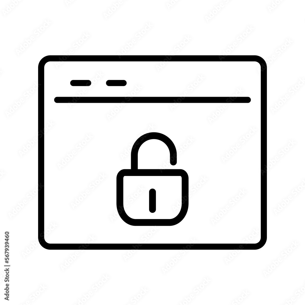 outline SEO website unlocked vector icon illustration outline SEO website unlocked vector icon illustration
