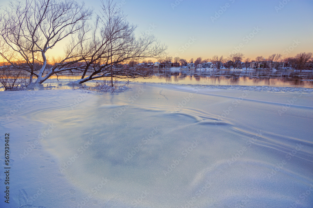 Frozen Riviere des Prairies Montreal Canada Frozen Riviere des Prairies Montreal Canada