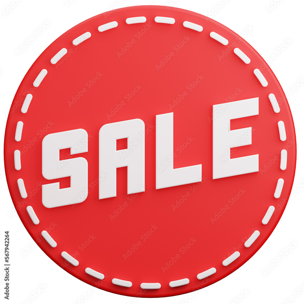 Fototapeta premium red sale label 3d illustration