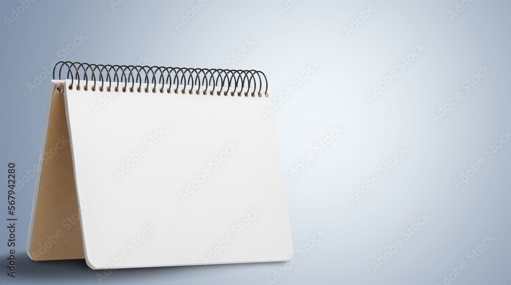Empty blank office calendar or notebook on desk Empty blank office calendar or notebook on desk