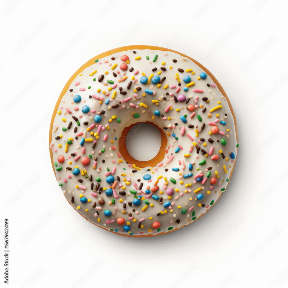 Collection set of donut on white background, Made by AI,Artificial intelligence Collection set of donut on white background, Made by AI,Artificial intelligence