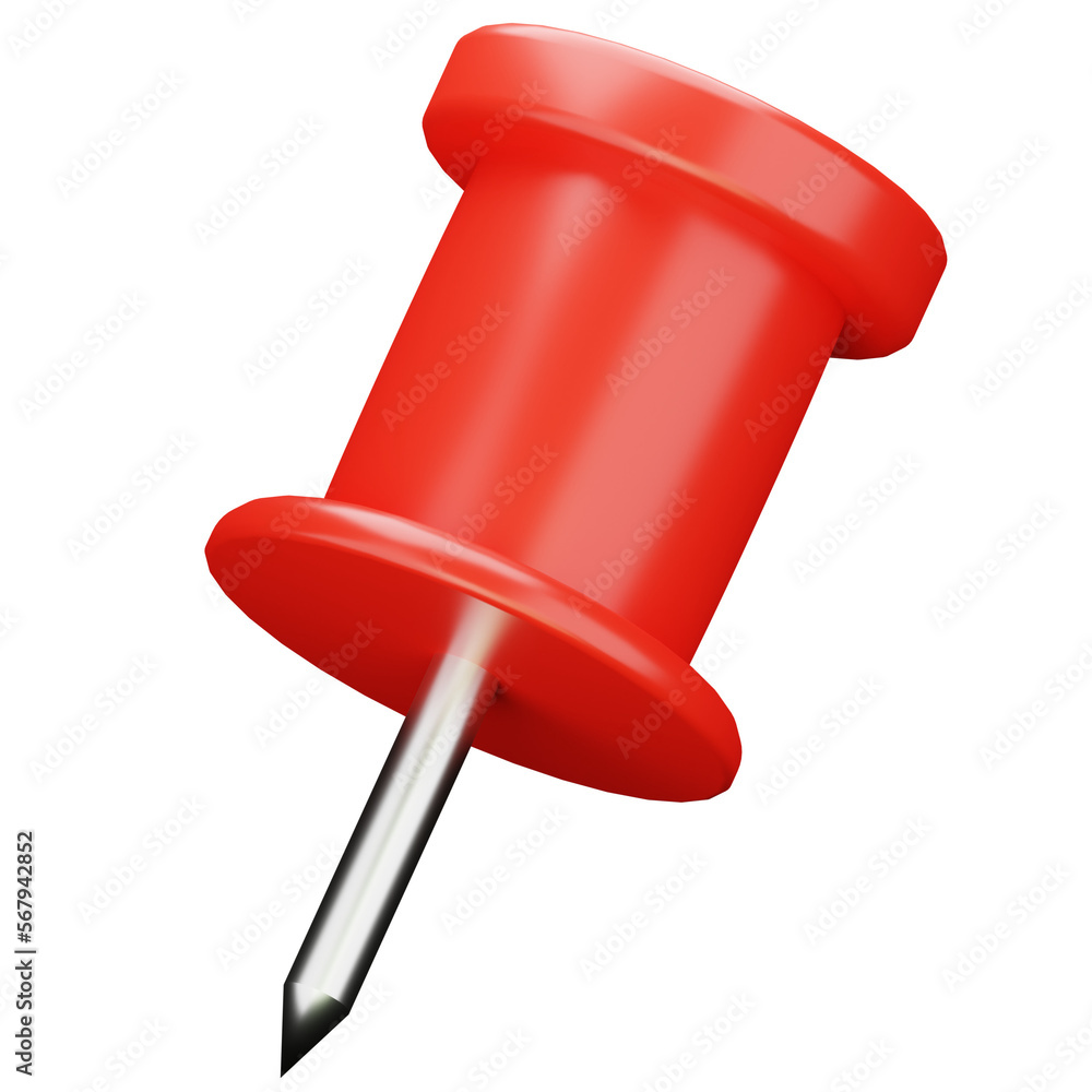red push pin 3d render red push pin 3d render
