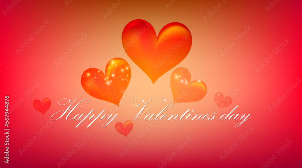 red orange heart shape with valentines day media illustration love illustration card postcard