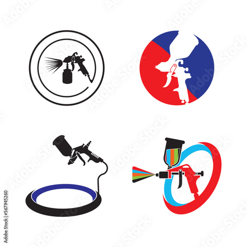 spray gun, icon logo vector illustration design