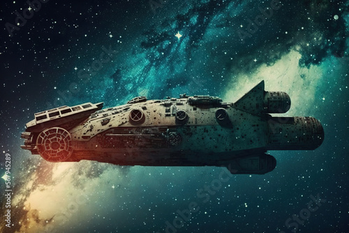 Wallpaper Mural Spaceship Generative AI Torontodigital.ca