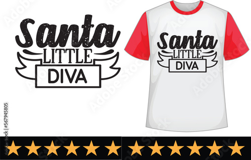 Santa little diva svg t shirt design