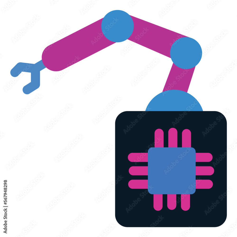 Robotic Arm Flat Icon Robotic Arm Flat Icon