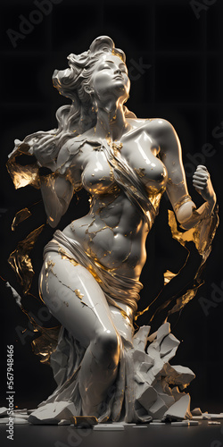 expressive sculpture focused on women, woman concept, 3d render, digital sculpture