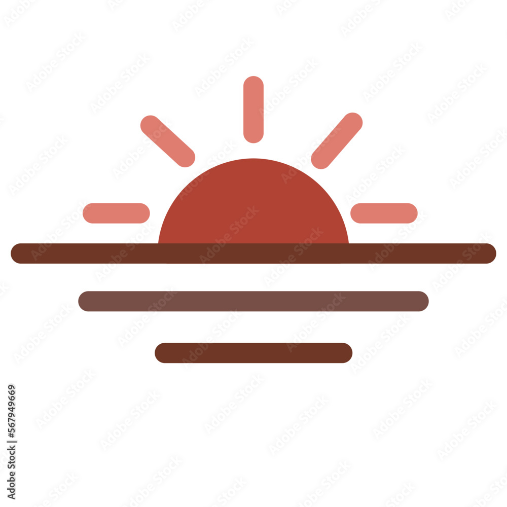 Sunset Flat Icon Sunset Flat Icon