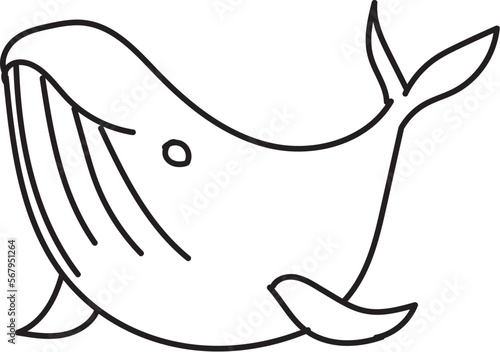 Whale fish coloring page