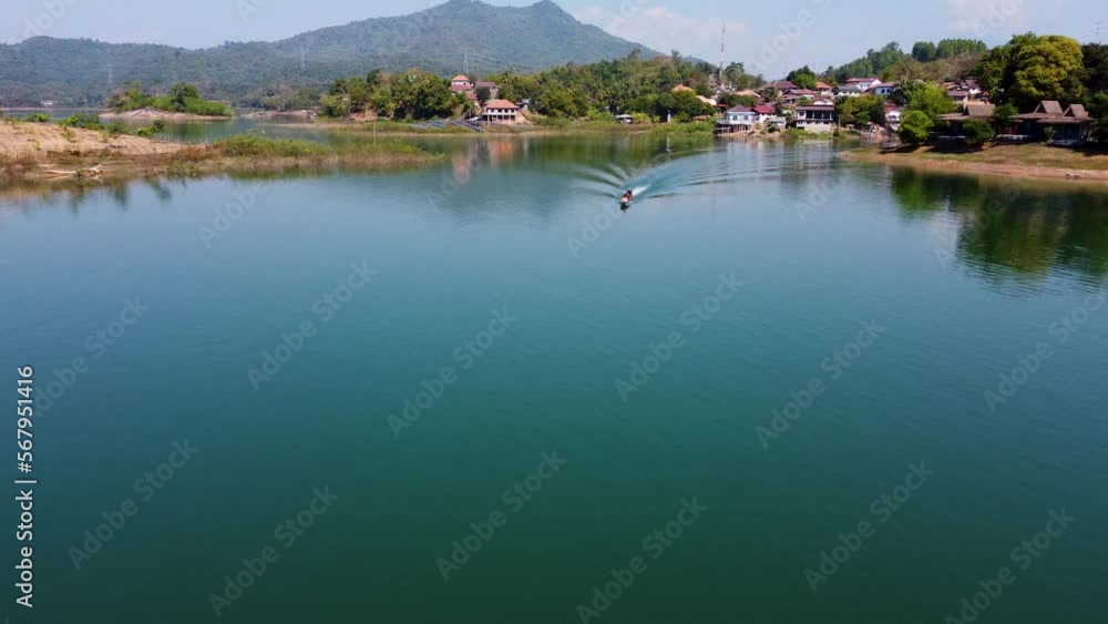 Laos Island View with boat on the river Laos Island View with boat on the river