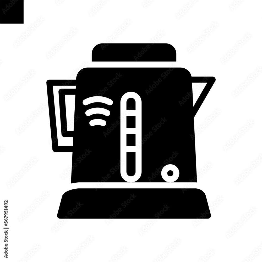 smart kettle icon solid style vector smart kettle icon solid style vector