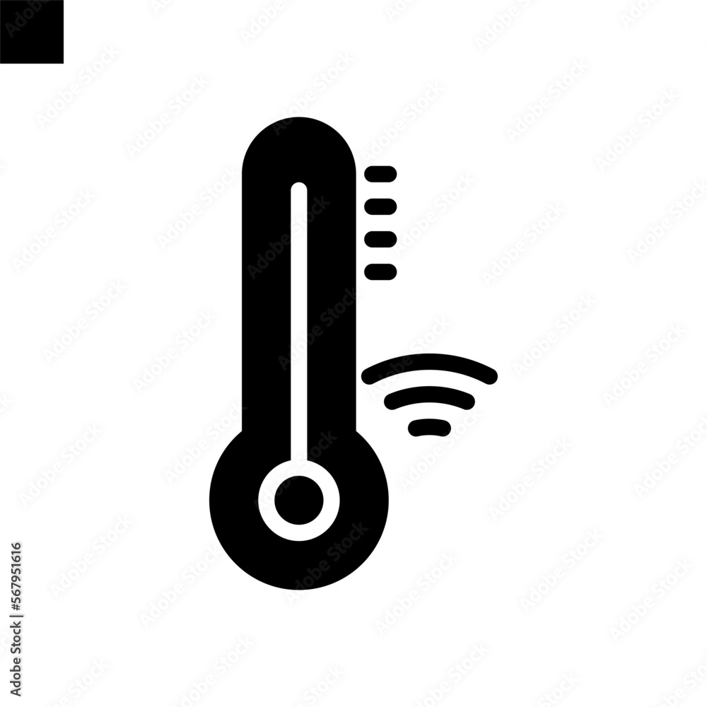 smart temperature icon solid style vector smart temperature icon solid style vector