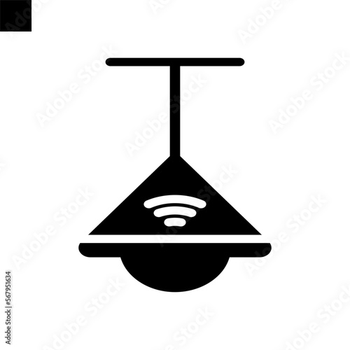 smart lamp icon solid style vector