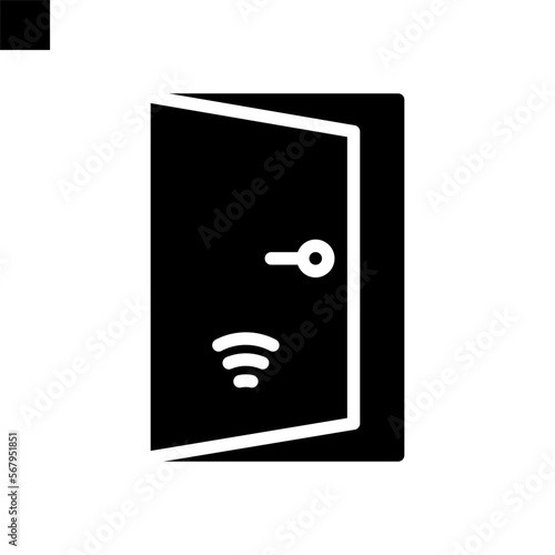 smart door icon glyph style vector