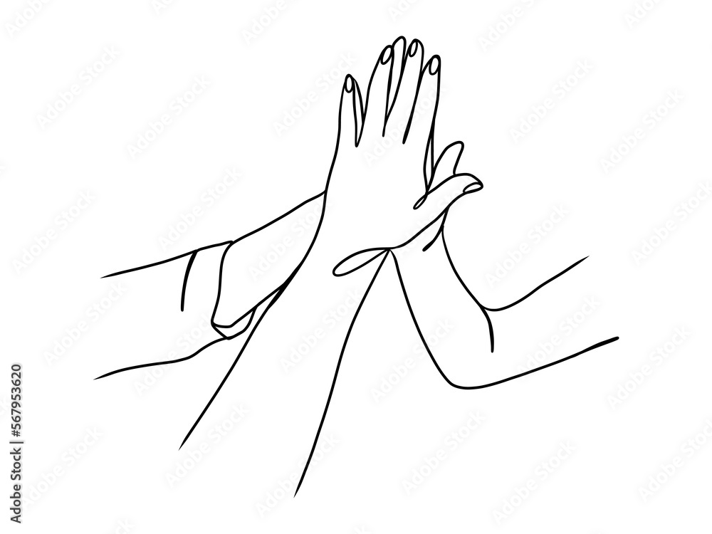 Continuous line drawing of business people teamwork. Continuous line drawing of business people teamwork.