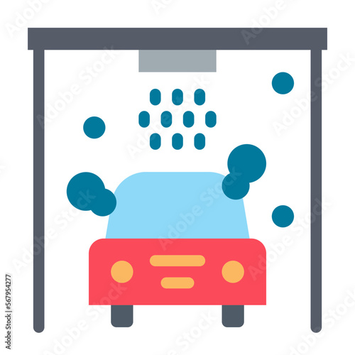 car wash flat icon