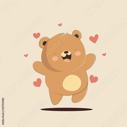 teddy bear with heart cute bear. cute bear card. poster
