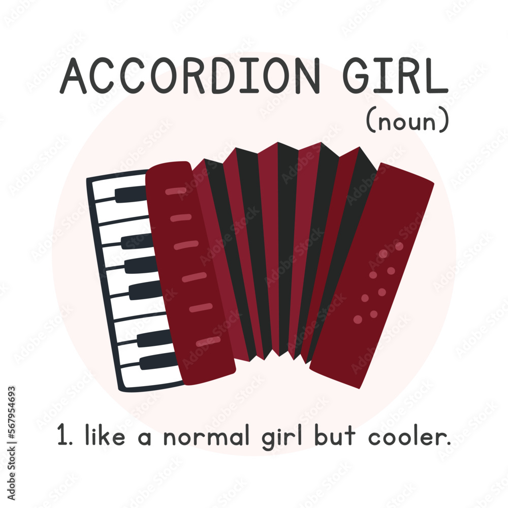 Accordion Girl Definition simple fun accordion poster clipart cartoon