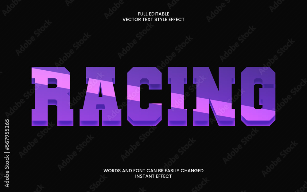 racing text effect racing text effect
