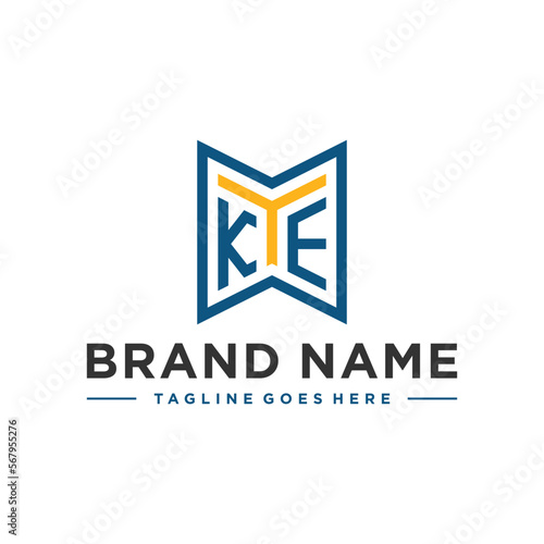 industrial business illustration logo with letter KTE
