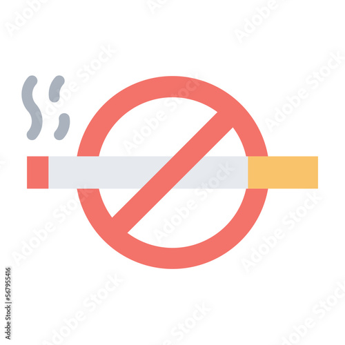 no smoking flat icon