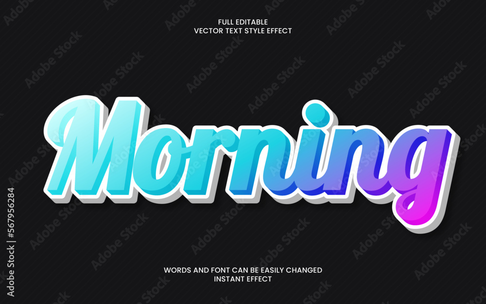 morning text effect