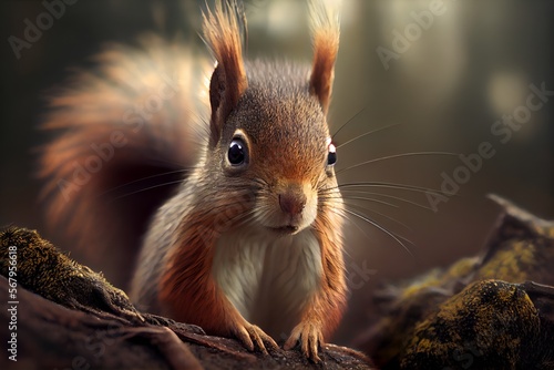 squirrel in the park.generative ai technology