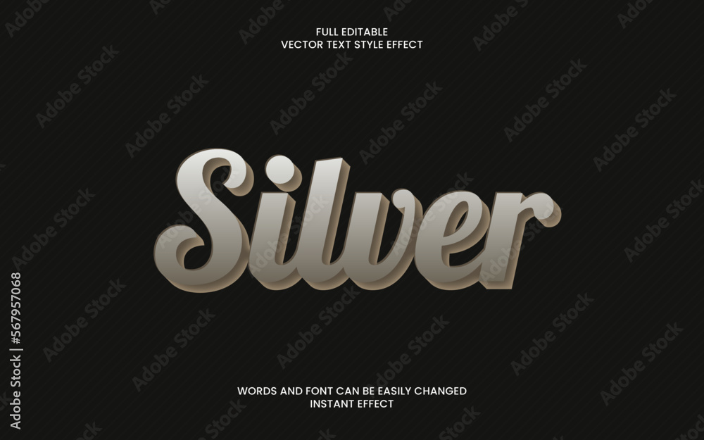 silver text effect 