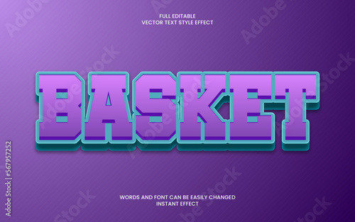 basket text effect 