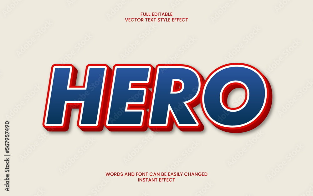 hero text effect 