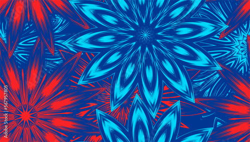 Flowers. Seamless floral background. Tracery handmade nature ethnic fabric backdrop pattern. Textile design texture. Decorative color art. Vector