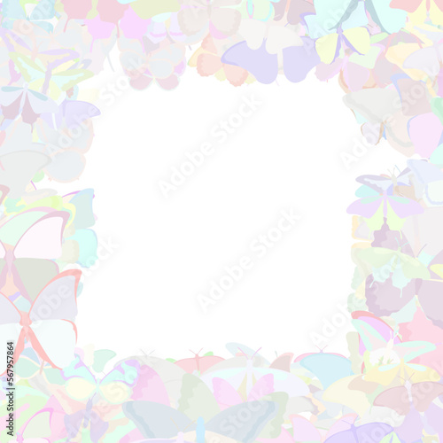 Background pattern abstract design texture. Pastel. Border frame, transparent background. Theme is about spring, colorful, exotic, drawing, repeat, vector, background, wild, fly, decoration