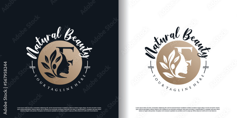 letter logo f with nature beauty concept design premium vector letter logo f with nature beauty concept design premium vector